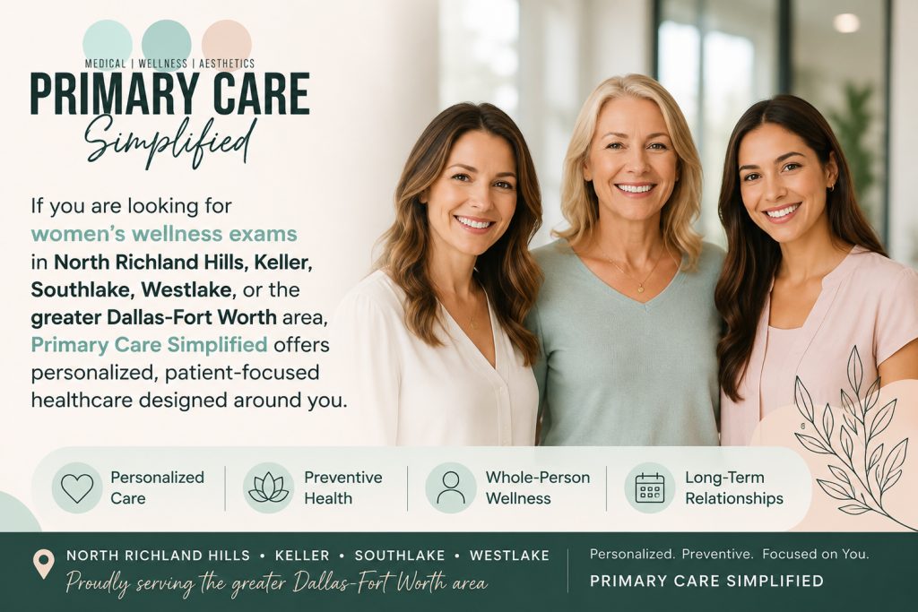 Women’s wellness exams and preventive healthcare at Primary Care Simplified in North Richland Hills, Texas